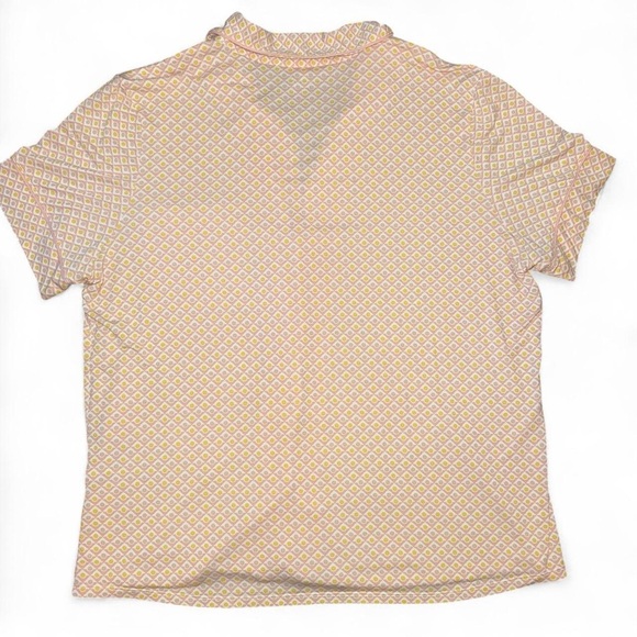 Eberjey Gisele Short Sleeve Pajama Top Pink & Yellow Geo Tile Print SZ XL - Picture 4 of 7